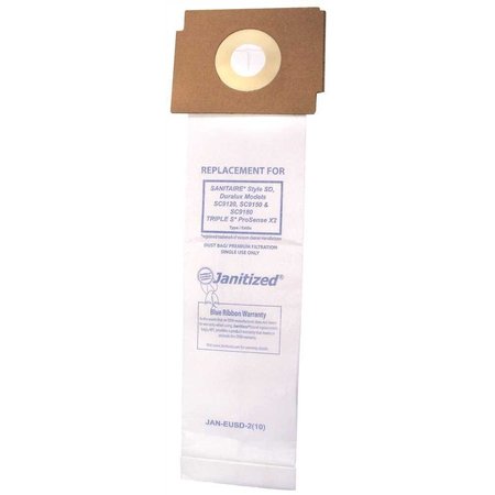 JANITIZED Vacuum Bag for Sanitaire Style SD and SSS Prosense X2.Equivalent to 63262, 63262A-10, 10PK JAN-EUSD-2(10)